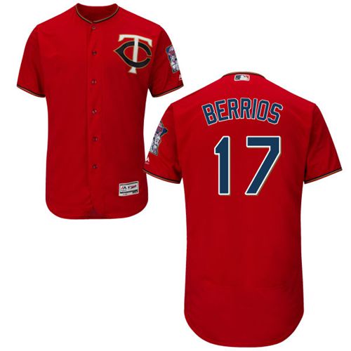 Twins #17 Jose Berrios Red Flexbase Authentic Collection Stitched MLB Jersey