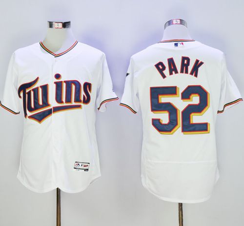 Twins #52 Byung-Ho Park White Flexbase Authentic Collection Stitched MLB Jersey