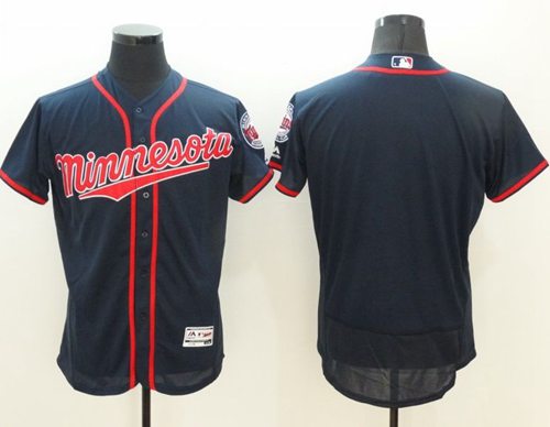Twins Blank Navy Blue Flexbase Authentic Collection Stitched MLB Jersey