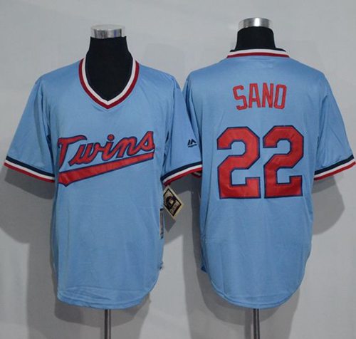 Twins #22 Miguel Sano Light Blue Cooperstown Throwback Stitched MLB Jersey