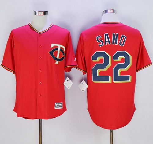 Twins #22 Miguel Sano Red New Cool Base Stitched MLB Jersey
