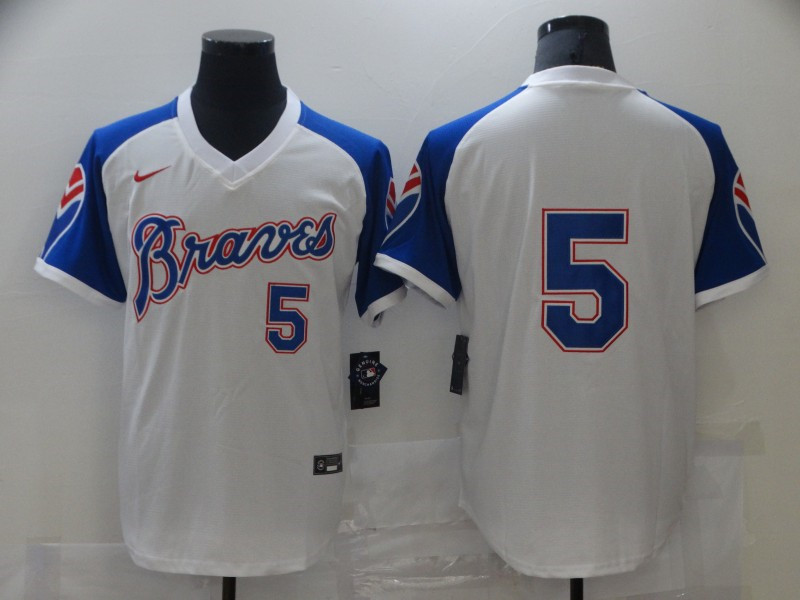 Men's Atlanta Braves #5 Cool Base Stitched MLB Jersey