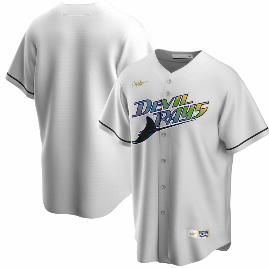 Men's Tampa Bay Devil Rays White Cooperstown Jersey