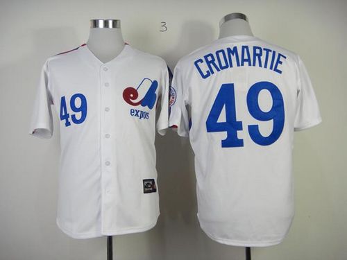 Mitchell And Ness Expos #49 Warren Cromartie White Throwback Stitched MLB Jersey