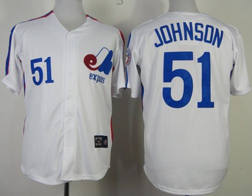Mitchell And Ness Expos #51 Randy Johnson White Throwback Stitched MLB Jersey