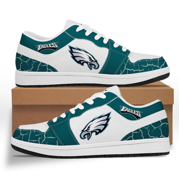 Women's Philadelphia Eagles AJ Low Top Leather Sneakers 001