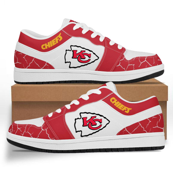 Women's Kansas City Chiefs AJ Low Top Leather Sneakers 001