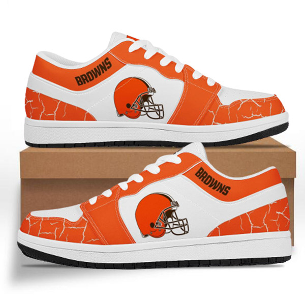 Men's Cleveland Browns AJ Low Top Leather Sneakers 001