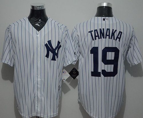 Yankees #19 Masahiro Tanaka White Strip New Cool Base Stitched MLB Jersey