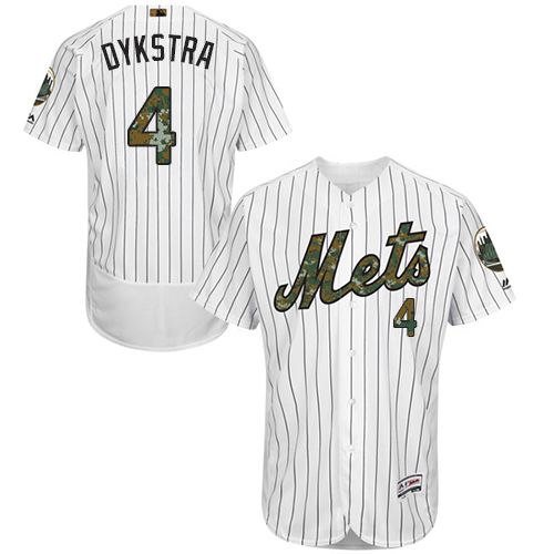 Mets #4 Lenny Dykstra White(Blue Strip) Flexbase Authentic Collection 2016 Memorial Day Stitched MLB Jersey