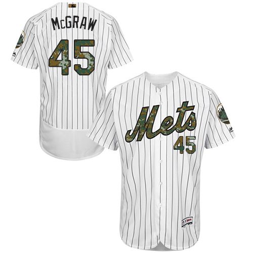 Mets #45 Tug McGraw White(Blue Strip) Flexbase Authentic Collection 2016 Memorial Day Stitched MLB Jersey