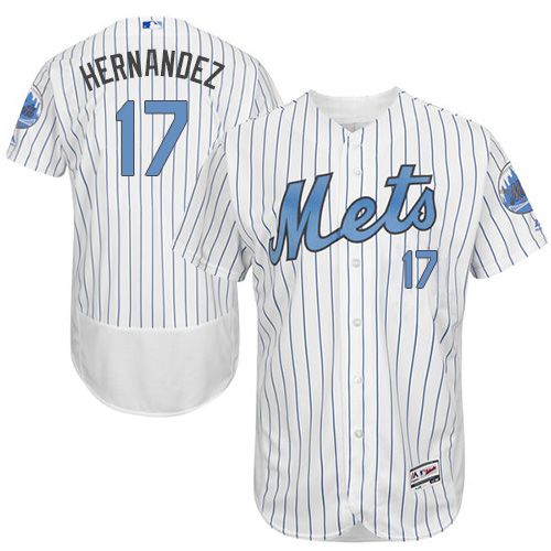 Mets #17 Keith Hernandez White(Blue Strip) Flexbase Authentic Collection 2016 Father's Day Stitched MLB Jersey