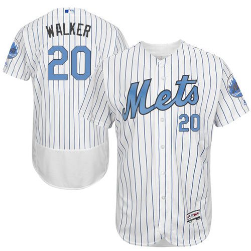 Mets #20 Neil Walker White(Blue Strip) Flexbase Authentic Collection 2016 Father's Day Stitched MLB Jersey