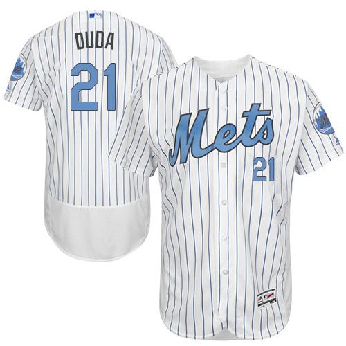 Mets #21 Lucas Duda White(Blue Strip) Flexbase Authentic Collection 2016 Father's Day Stitched MLB Jersey