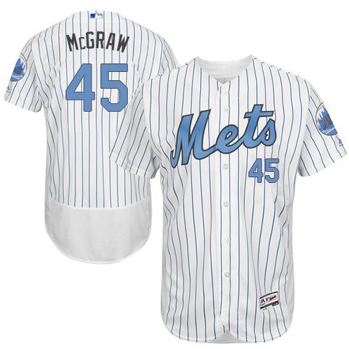Mets #45 Tug McGraw White(Blue Strip) Flexbase Authentic Collection 2016 Father's Day Stitched MLB Jersey