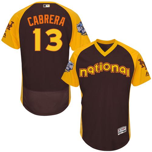 Mets #13 Asdrubal Cabrera Brown Flexbase Authentic Collection 2016 All-Star National League Stitched MLB Jersey