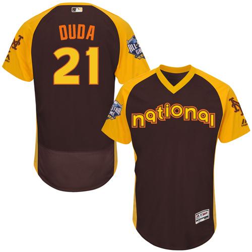 Mets #21 Lucas Duda Brown Flexbase Authentic Collection 2016 All-Star National League Stitched MLB Jersey