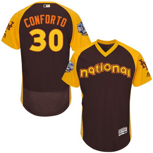 Mets #30 Michael Conforto Brown Flexbase Authentic Collection 2016 All-Star National League Stitched MLB Jersey
