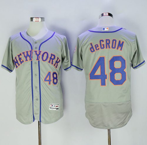 Mets #48 Jacob DeGrom Grey Flexbase Authentic Collection Stitched MLB Jersey