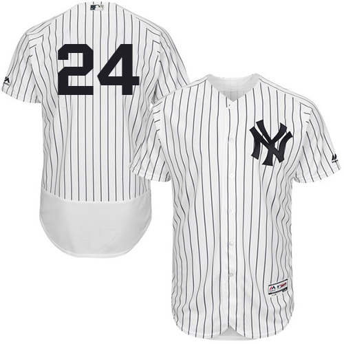 Yankees #24 Gary Sanchez White Strip Flexbase Authentic Collection Stitched MLB Jersey