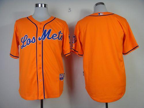 Mets Blank Orange Los Mets Cool Base Stitched MLB Jersey