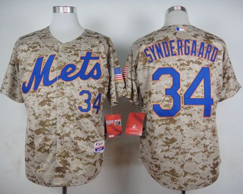 Mets #34 Noah Syndergaard Camo Alternate Cool Base Stitched MLB Jersey