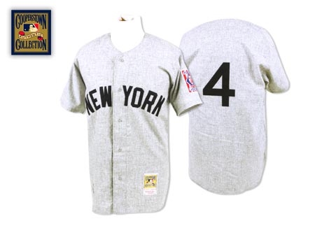 Mitchell And Ness 1939 Yankees #4 Lou Gehrig Grey Stitched MLB Jersey
