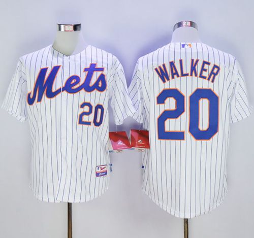 Mets #20 Neil Walker White(Blue Strip) Home Cool Base Stitched MLB Jersey