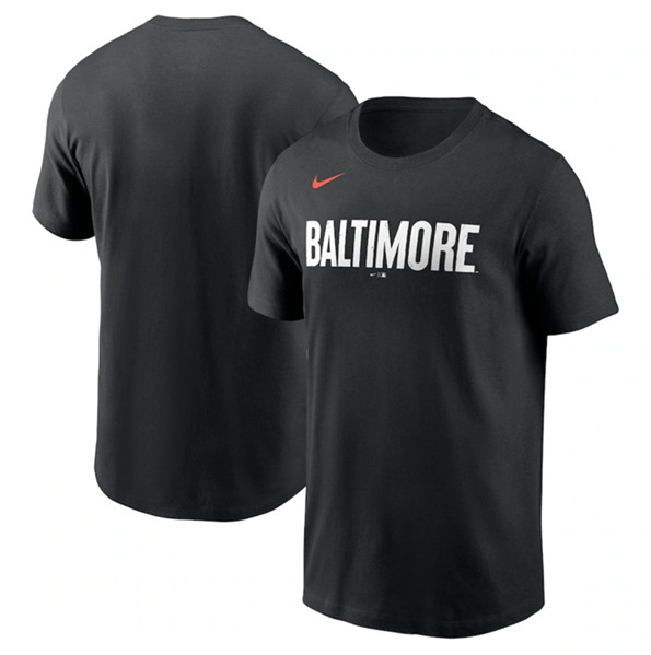 Men's Baltimore Orioles Black 2023 City Connect Wordmark T-Shirt