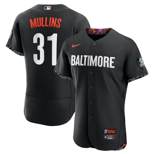 Men's Baltimore Orioles #31 Cedric Mullins Black 2023 City Connect Flex Base Stitched Baseball Jersey