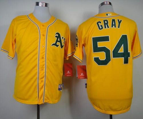 Athletics #54 Sonny Gray Yellow Cool Base Stitched MLB Jersey