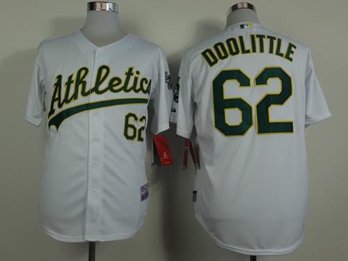 Athletics #62 Sean Doolittle White Cool Base Stitched MLB Jersey