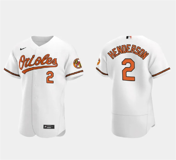 Men's Baltimore Orioles #2 Gunnar Henderson White Flex Base Stitched Baseball Jersey