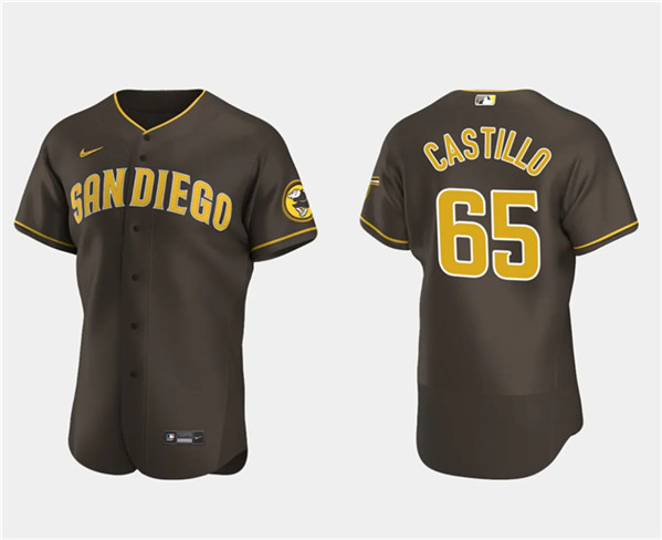 Men's San Diego Padres #65 José Castillo Brown Flex Base Stitched Baseball Jersey