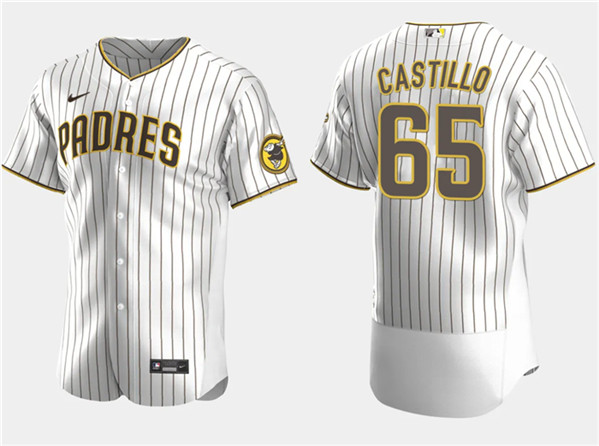 Men's San Diego Padres #65 José Castillo White Flex Base Stitched Baseball Jersey