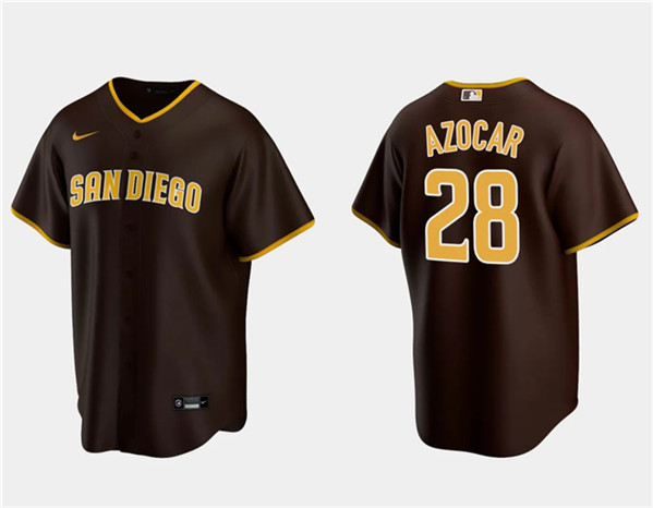 Men's San Diego Padres #28 José Azocar Brown Cool Base Stitched Jersey