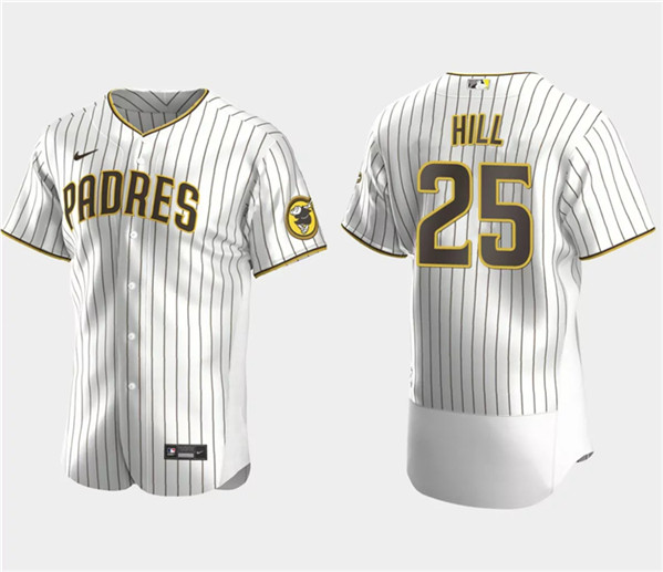 Men's San Diego Padres #25 Tim Hill White Flex Base Stitched Baseball Jersey