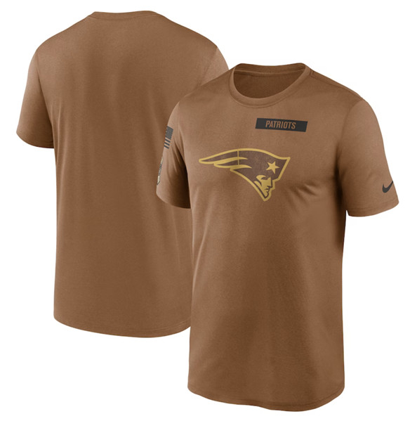 Men's New England Patriots 2023 Brown Salute To Service Legend Performance T-Shirt