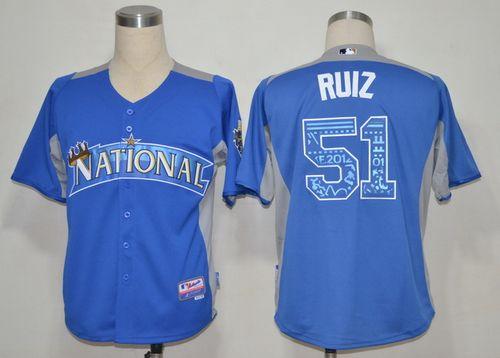 Phillies #51 Carlos Ruiz Blue 2012 All-Star BP Stitched MLB Jersey