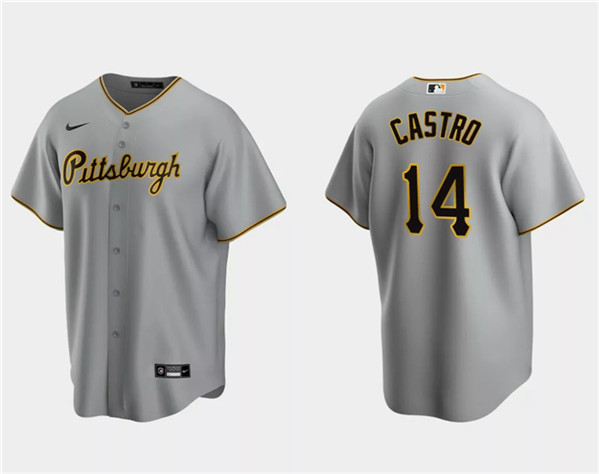Men's Pittsburgh Pirates #14 Rodolfo Castro Gray Cool Base Stitched Baseball Jersey
