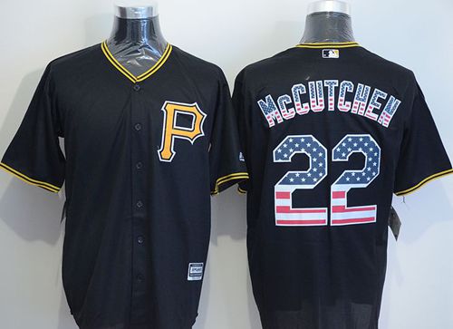 Pirates #22 Andrew McCutchen Black USA Flag Fashion Stitched MLB Jersey