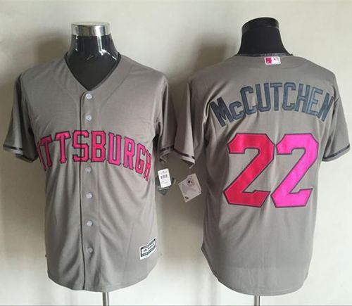 Pirates #22 Andrew McCutchen Grey New Cool Base 2016 Mother's Day Stitched MLB Jersey