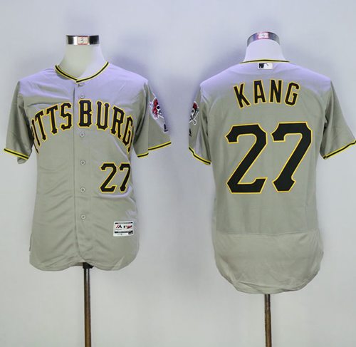 Pirates #27 Jung-ho Kang Grey Flexbase Authentic Collection Stitched MLB Jersey