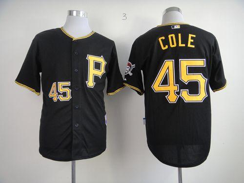 Pirates #45 Gerrit Cole Black Cool Base Stitched MLB Jersey