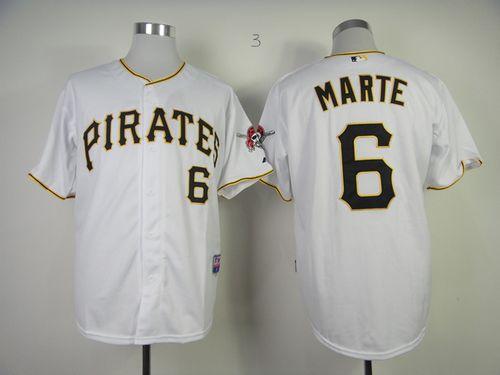 Pirates #6 Starling Marte White Cool Base Stitched MLB Jersey