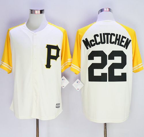 Pirates #22 Andrew McCutchen Cream/Gold Exclusive New Cool Base Stitched MLB Jersey