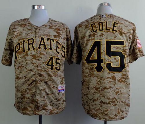 Pirates #45 Gerrit Cole Camo Alternate Cool Base Stitched MLB Jersey