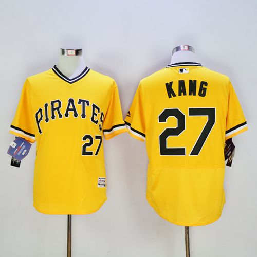 Pirates #27 Jung-ho Kang Gold Flexbase Authentic Collection Stitched MLB Jersey