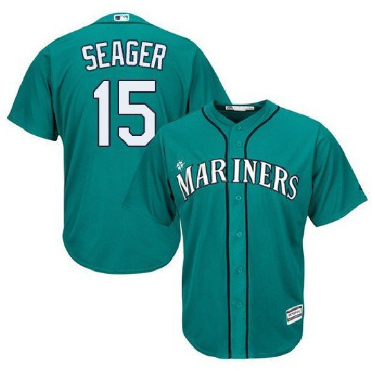 Mariners #15 Kyle Seager Green New Cool Base Stitched MLB Jersey