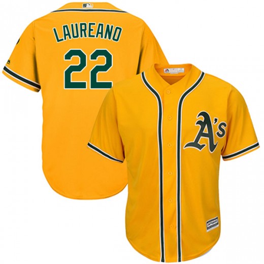 Men's Oakland Athletics #22 Ramón Laureano Gold Stitched MLB Jersey
